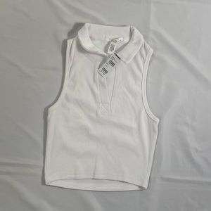 Women’s polo sleeveless crop top.
